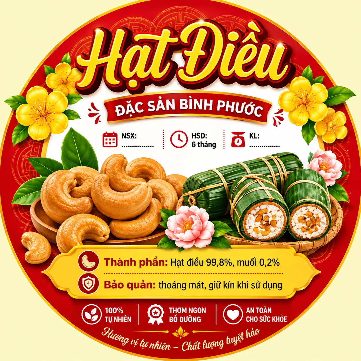 Mẫu tem hạt điều