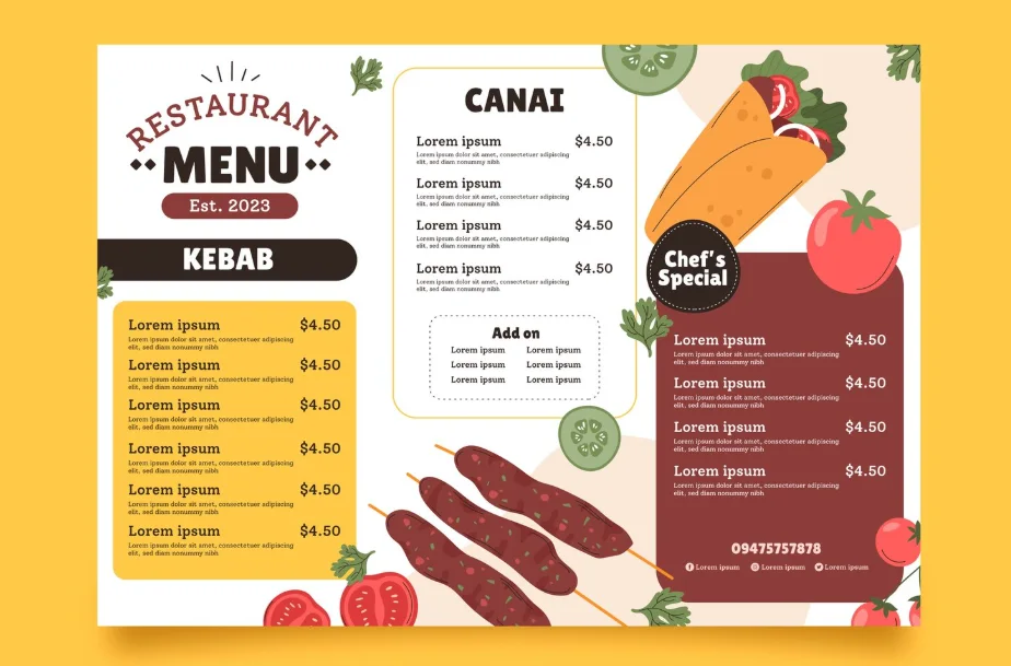 Menu nhà hàng