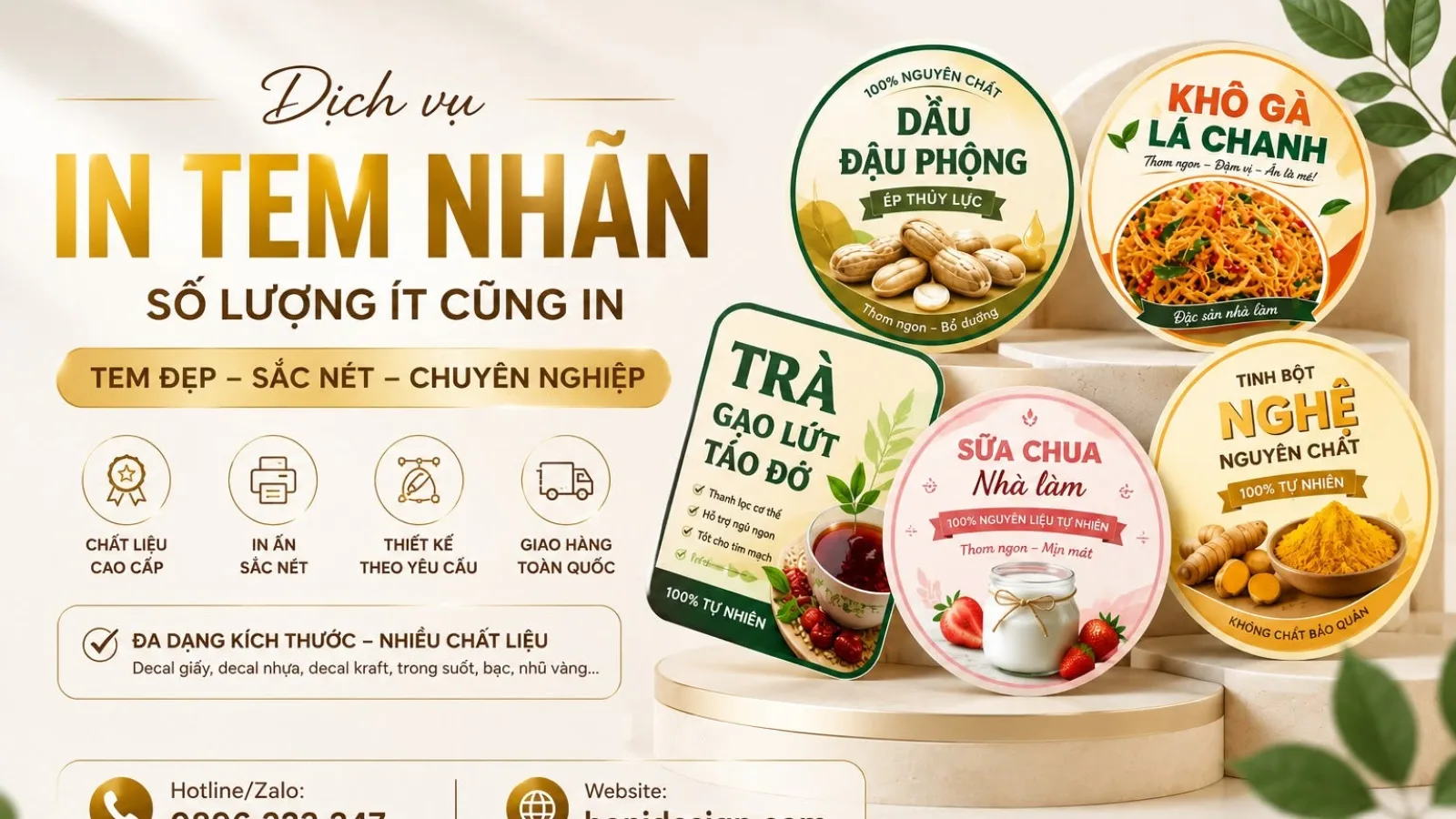 In Tem Nhãn Theo Yêu Cầu Số Lượng Ít – Giải Pháp Chuyên Nghiệp Cho Mọi Sản Phẩm