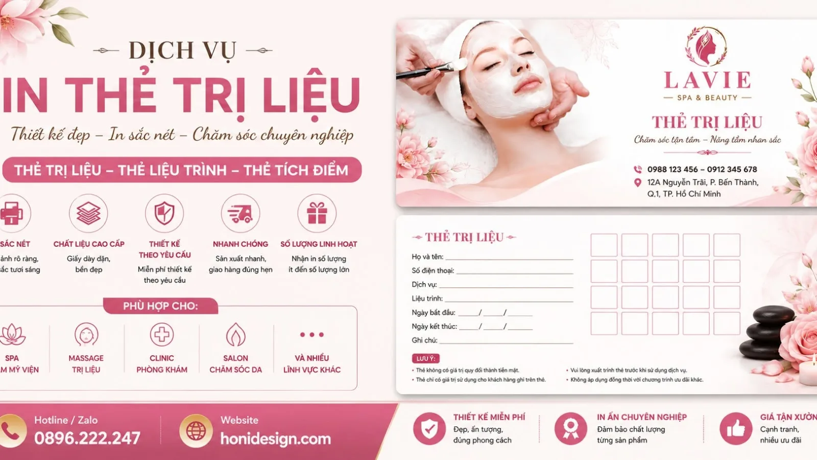 In Thẻ Trị Liệu Spa Theo Yêu Cầu – Chuyên Nghiệp Cho Spa, Thẩm Mỹ Viện Và Clinic